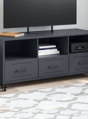 VidaXL Tv-meubel 100,5x39x43,5 cm staal antracietkleurig