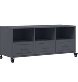 VidaXL Tv-meubel 100,5x39x43,5 cm staal antracietkleurig