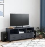 VidaXL Tv-meubel 100,5x39x43,5 cm staal antracietkleurig