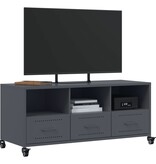 VidaXL Tv-meubel 100,5x39x43,5 cm staal antracietkleurig