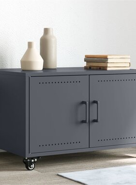 VidaXL Salontafel 68x50x43,5 cm staal antracietkleurig