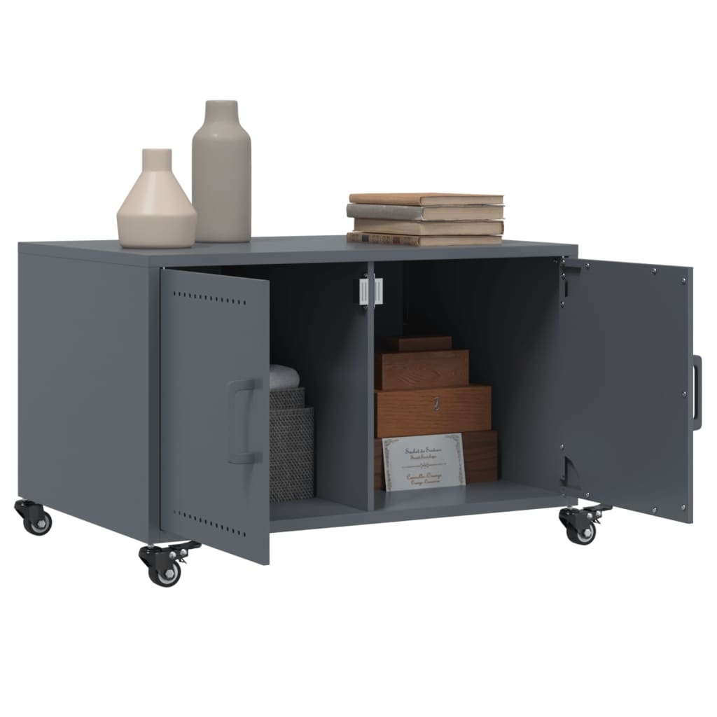 VidaXL Salontafel 68x50x43,5 cm staal antracietkleurig