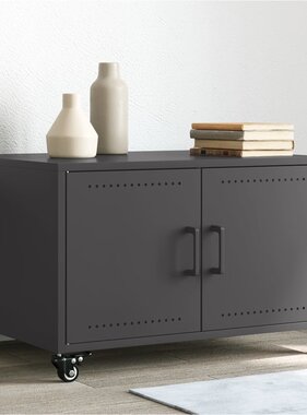 VidaXL Salontafel 68x50x43,5 cm staal zwart