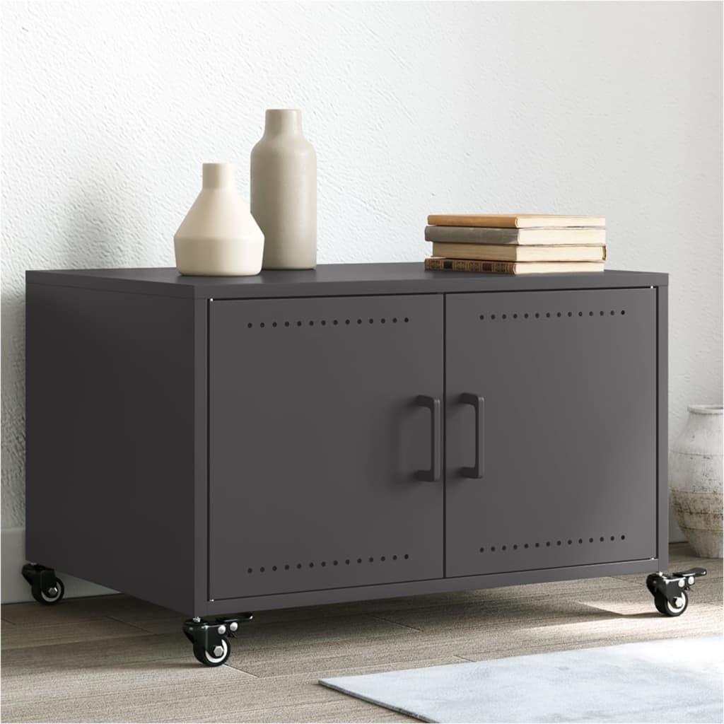 VidaXL Salontafel 68x50x43,5 cm staal zwart