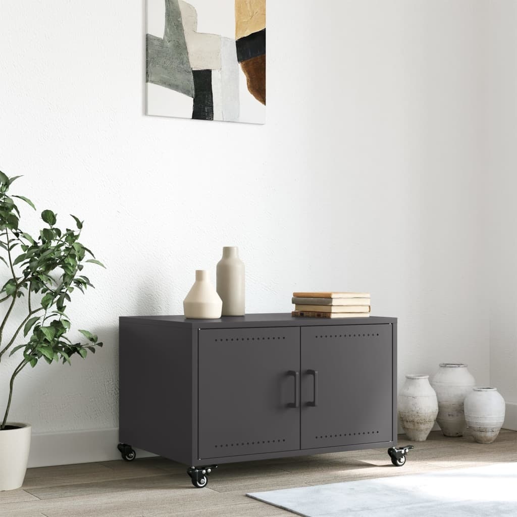 VidaXL Salontafel 68x50x43,5 cm staal zwart