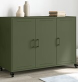 VidaXL Dressoir 100,5x39x72 cm staal olijfgroen