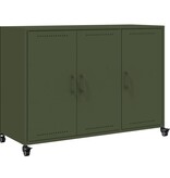 VidaXL Dressoir 100,5x39x72 cm staal olijfgroen