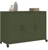 VidaXL Dressoir 100,5x39x72 cm staal olijfgroen