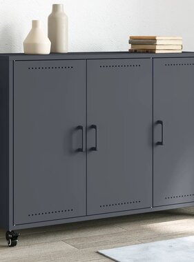 VidaXL Dressoir 100,5x39x72 cm staal antracietkleurig