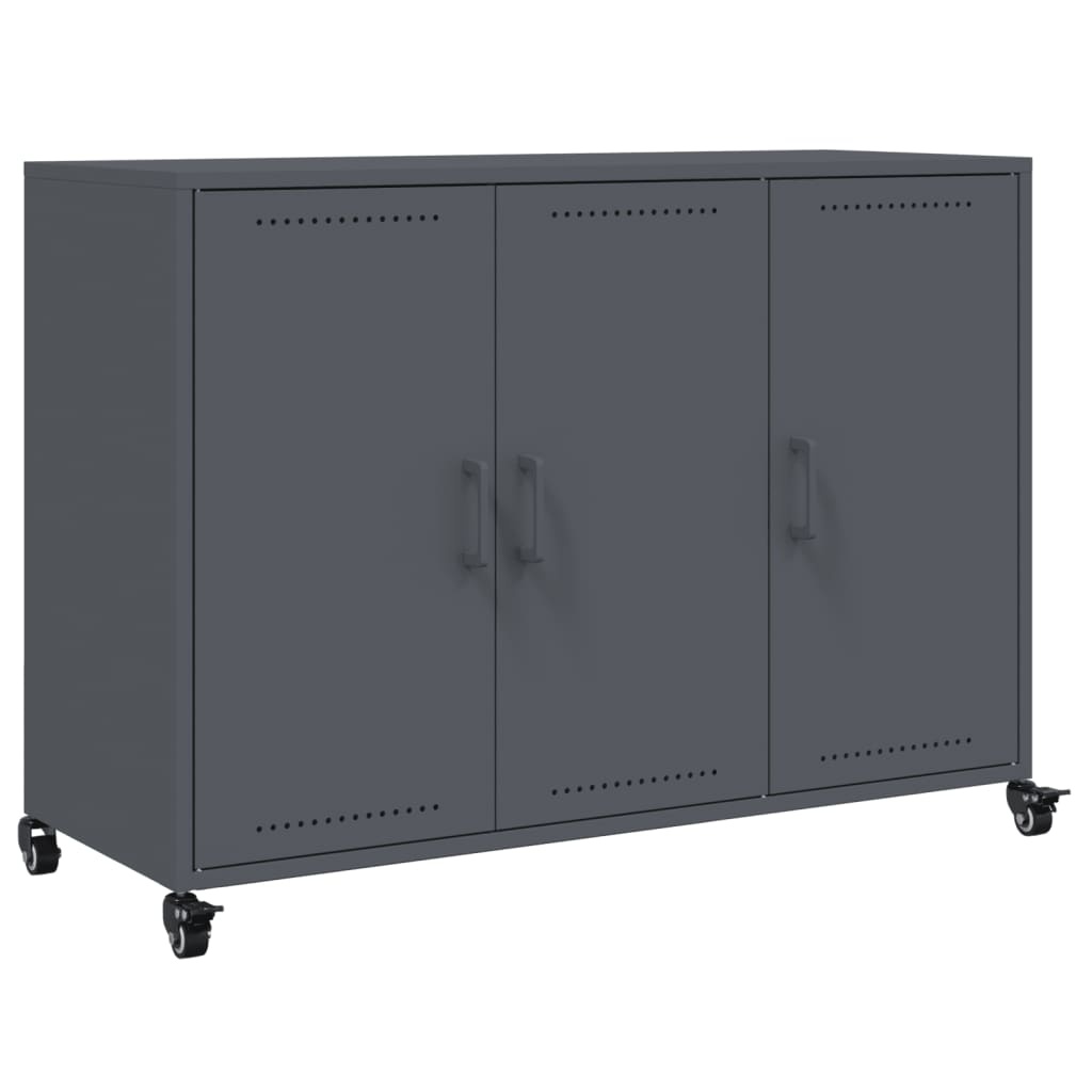 VidaXL Dressoir 100,5x39x72 cm staal antracietkleurig
