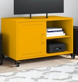 VidaXL Tv-meubel 68x39x43,5 cm staal mosterdgeel