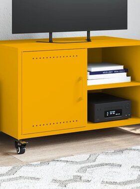 VidaXL Tv-meubel 68x39x43,5 cm staal mosterdgeel