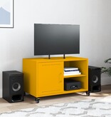VidaXL Tv-meubel 68x39x43,5 cm staal mosterdgeel