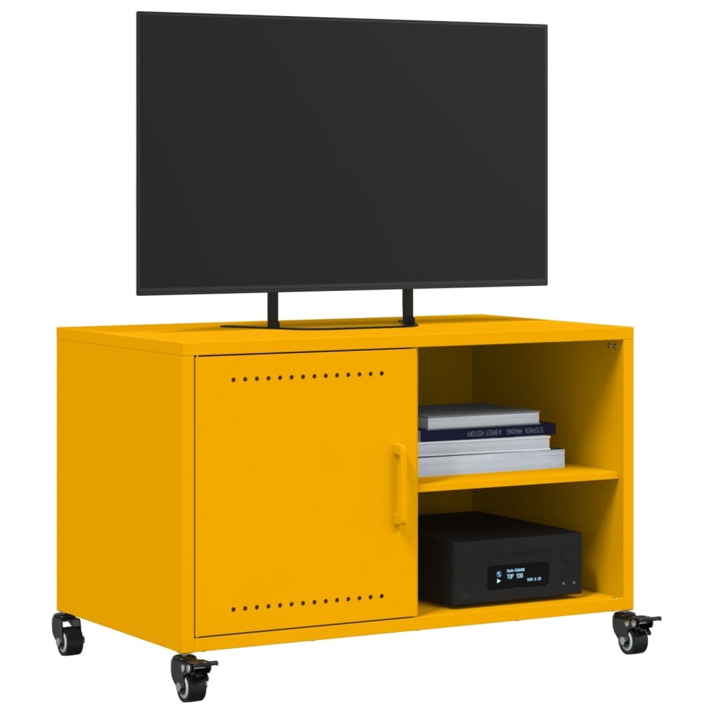 VidaXL Tv-meubel 68x39x43,5 cm staal mosterdgeel