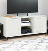 VidaXL Tv-meubel 100,5x39x43,5 cm staal wit