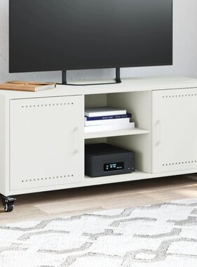 VidaXL Tv-meubel 100,5x39x43,5 cm staal wit