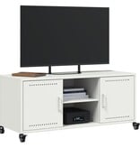 VidaXL Tv-meubel 100,5x39x43,5 cm staal wit