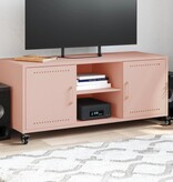 VidaXL Tv-meubel 100,5x39x43,5 cm staal roze