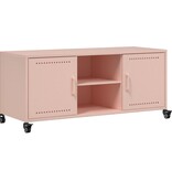 VidaXL Tv-meubel 100,5x39x43,5 cm staal roze