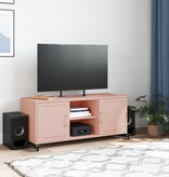 VidaXL Tv-meubel 100,5x39x43,5 cm staal roze