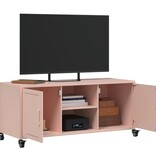 VidaXL Tv-meubel 100,5x39x43,5 cm staal roze
