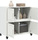 VidaXL Dressoir 68x39x72 cm staal wit