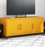 VidaXL Tv-meubel 100,5x39x43,5 cm staal mosterdgeel