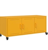 VidaXL Tv-meubel 100,5x39x43,5 cm staal mosterdgeel