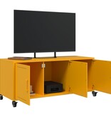 VidaXL Tv-meubel 100,5x39x43,5 cm staal mosterdgeel