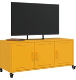VidaXL Tv-meubel 100,5x39x43,5 cm staal mosterdgeel