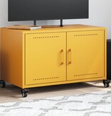 VidaXL Tv-meubel 68x39x43,5 cm staal mosterdgeel