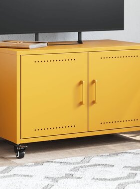VidaXL Tv-meubel 68x39x43,5 cm staal mosterdgeel