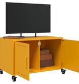 VidaXL Tv-meubel 68x39x43,5 cm staal mosterdgeel