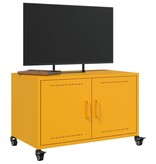 VidaXL Tv-meubel 68x39x43,5 cm staal mosterdgeel