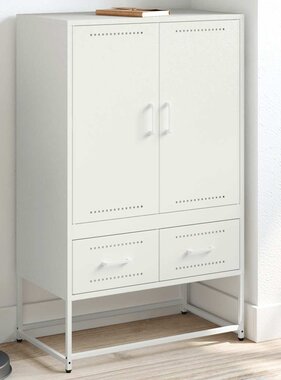 VidaXL Hoge kast 68x39x111,5 cm staal wit