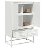 VidaXL Hoge kast 68x39x111,5 cm staal wit