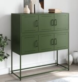 VidaXL Dressoir 100,5x39x107 cm staal olijfgroen