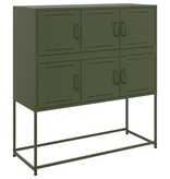VidaXL Dressoir 100,5x39x107 cm staal olijfgroen