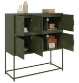 VidaXL Dressoir 100,5x39x107 cm staal olijfgroen