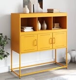 VidaXL Dressoir 100,5x39x107 cm staal mosterdgeel