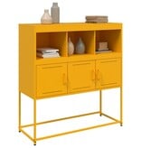 VidaXL Dressoir 100,5x39x107 cm staal mosterdgeel