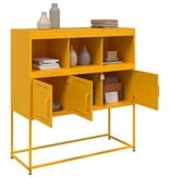 VidaXL Dressoir 100,5x39x107 cm staal mosterdgeel