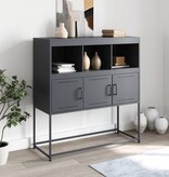 VidaXL Dressoir 100,5x39x107 cm staal antracietkleurig
