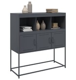 VidaXL Dressoir 100,5x39x107 cm staal antracietkleurig