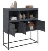 VidaXL Dressoir 100,5x39x107 cm staal antracietkleurig