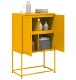 VidaXL Hoge kast 68,5x38,5x107 cm staal mosterdgeel
