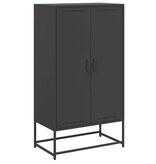 VidaXL Hoge kast 68,5x38,5x123,5 cm staal zwart