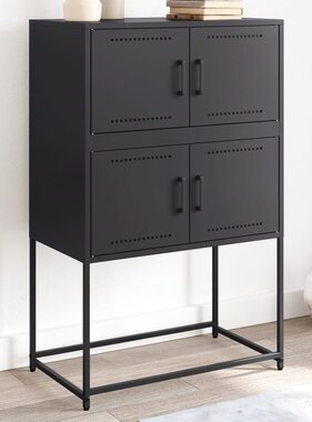 VidaXL Dressoir 68,5x38,5x107 cm staal zwart