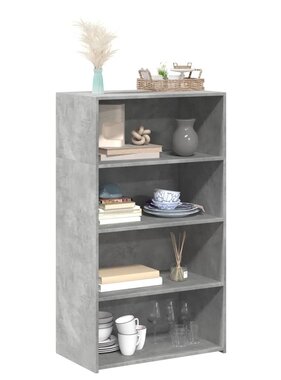 VidaXL Hoge kast 70x41x124 cm bewerkt hout betongrijs