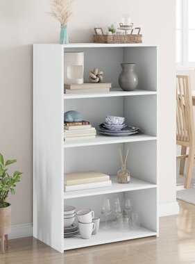 VidaXL Hoge kast 70x41x124 cm bewerkt hout wit